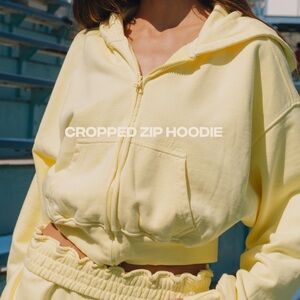 Daily Drills Cropped Zip Hoodie - Lemonade XS/S